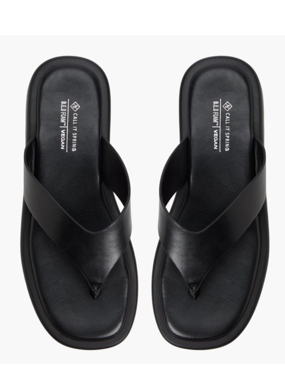 Call It Spring Vegan Leather Buena Black Platform Sandals